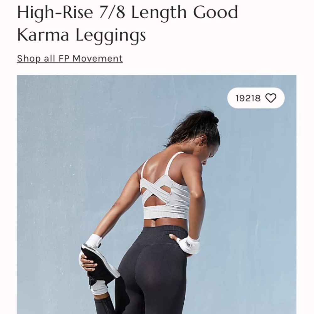 Free People Movement high-rise 7/8 length Good Karma Leggings (black) - Picture 7 of 9